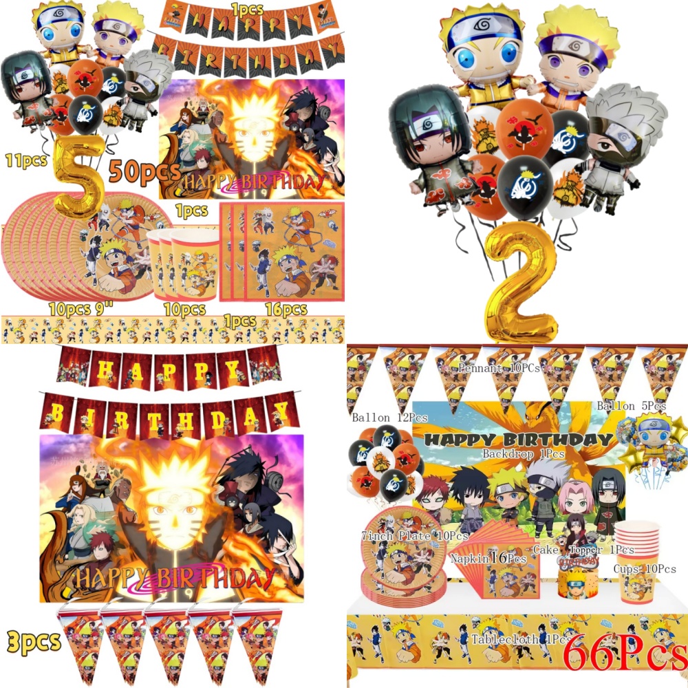 Home Security Movie - Narutoed Themed Tableware Happy Party Favor