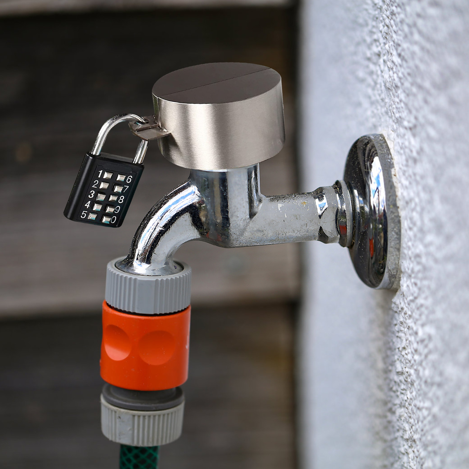 Home Security Outdoor - Weather Resistant Outdoor Faucet Combination Padlock