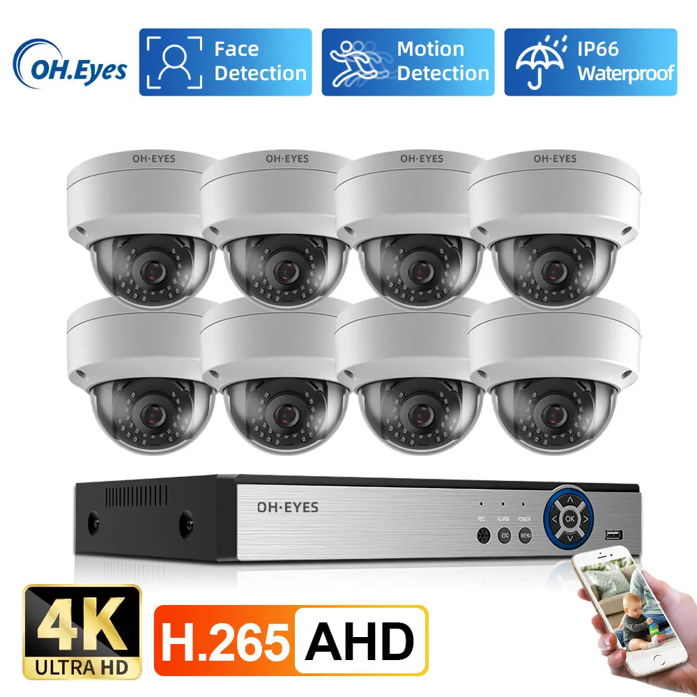 Home Security Outdoor - Home Security 8MP H.265+ 4CH 4K