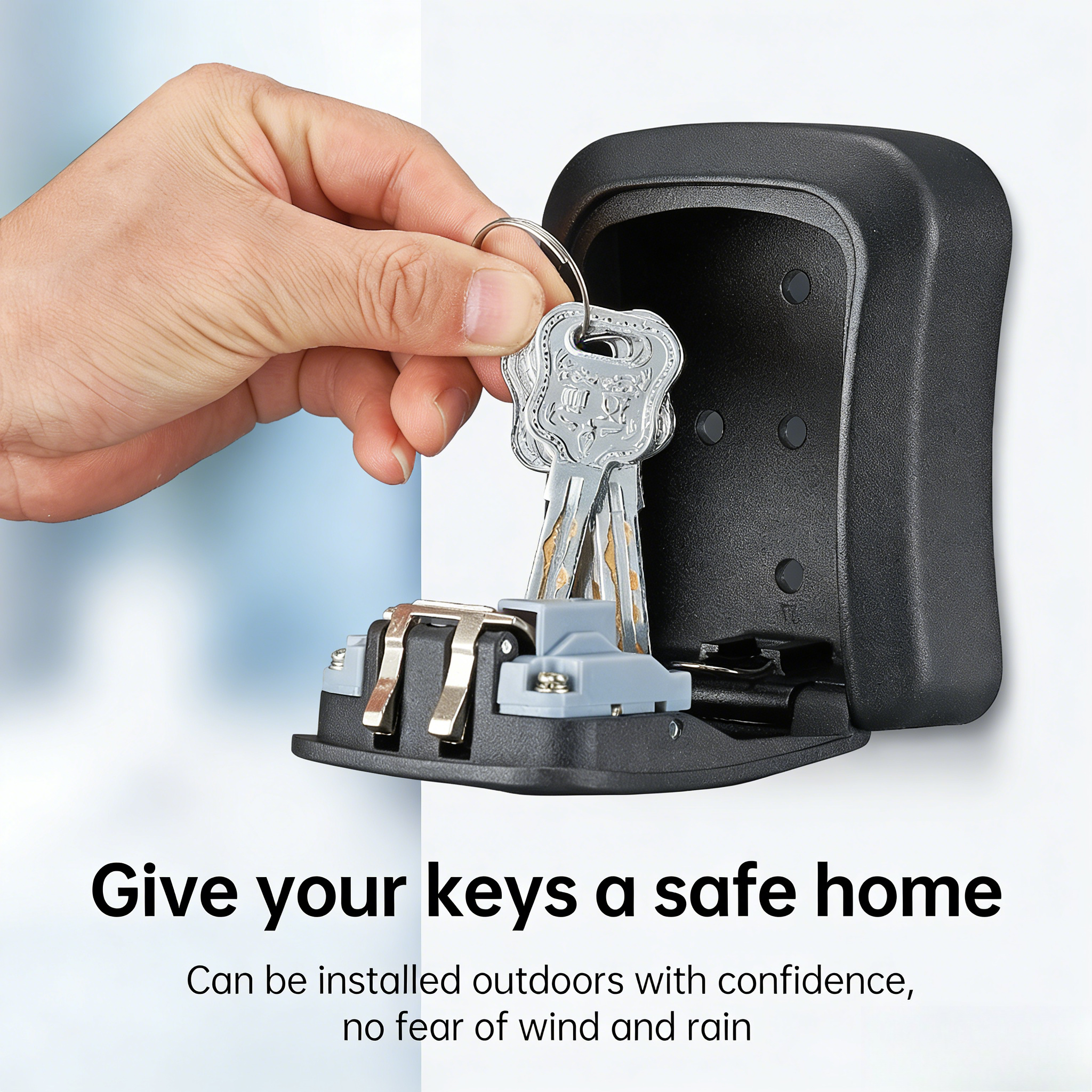 Home Security Outdoor - LUXROB Key Lock Box 4-digit Code