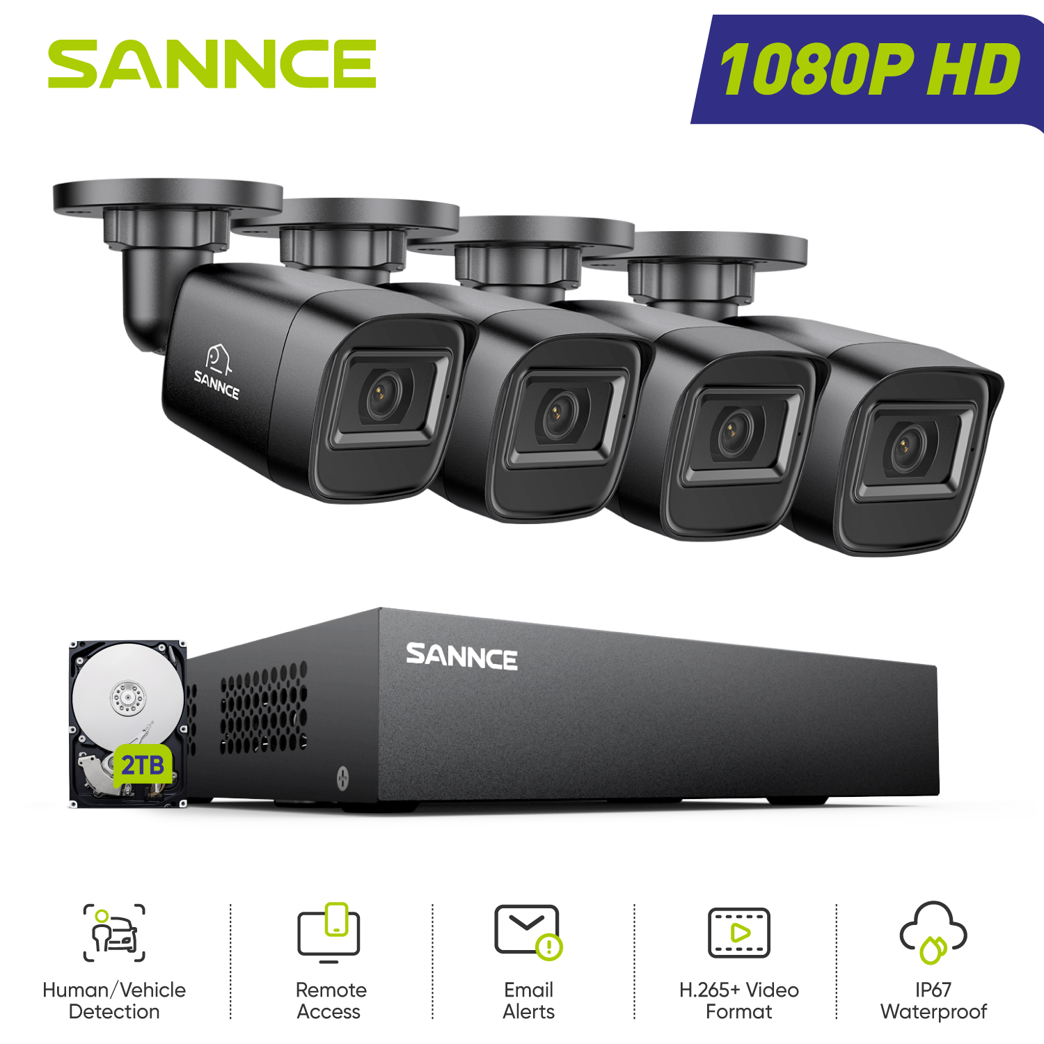 Home Security Network - SANNCE 1080P Security Camera System 8CH