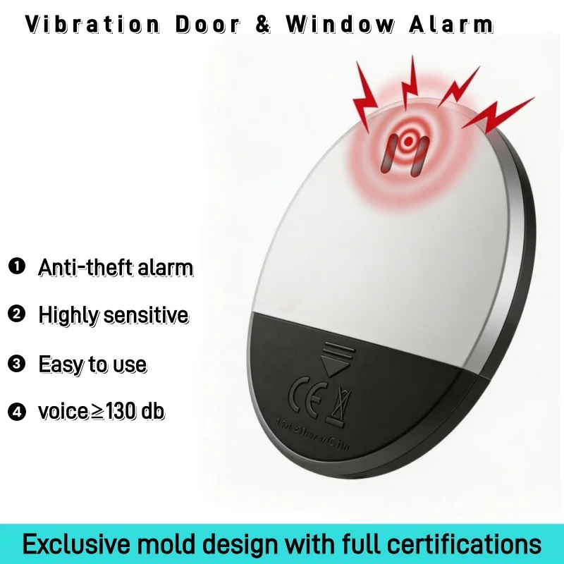 Home Security Alarm - Travel Vibration Door Window Alarm Portable