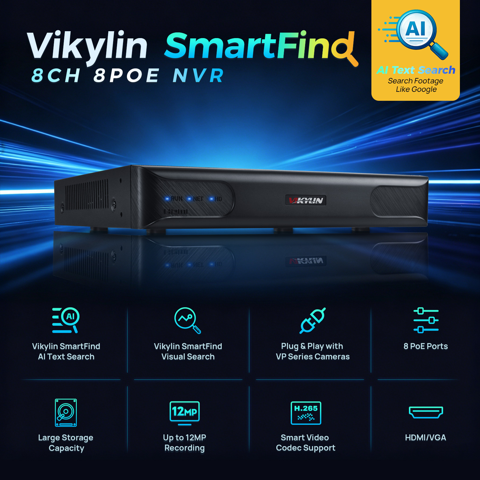 Vikylin 4K NVR UP to 12MP 8CH  – Home Security Network Bewertung und Preis