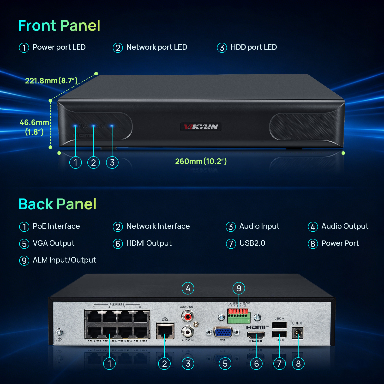 Vikylin 4K NVR UP to 12MP 8CH  – Home Security Network Bewertung und Preis