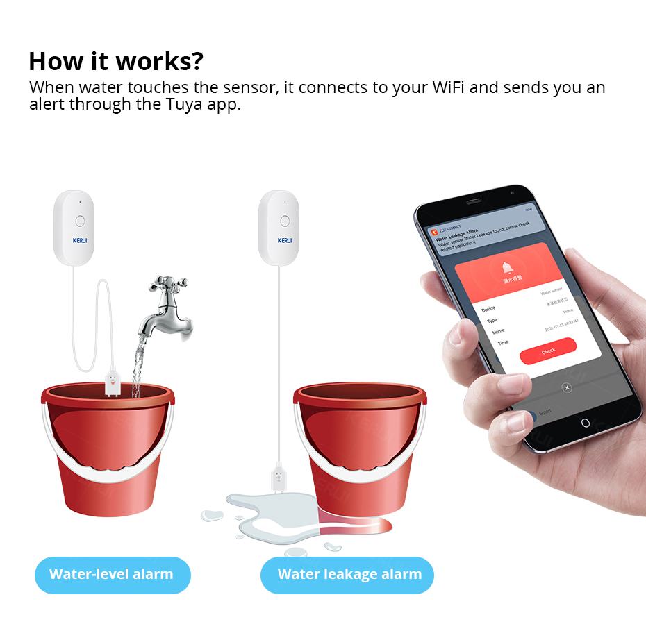 KERUI Smart  WiFi Water Sensor – Home Security Tools Bewertung und Preis