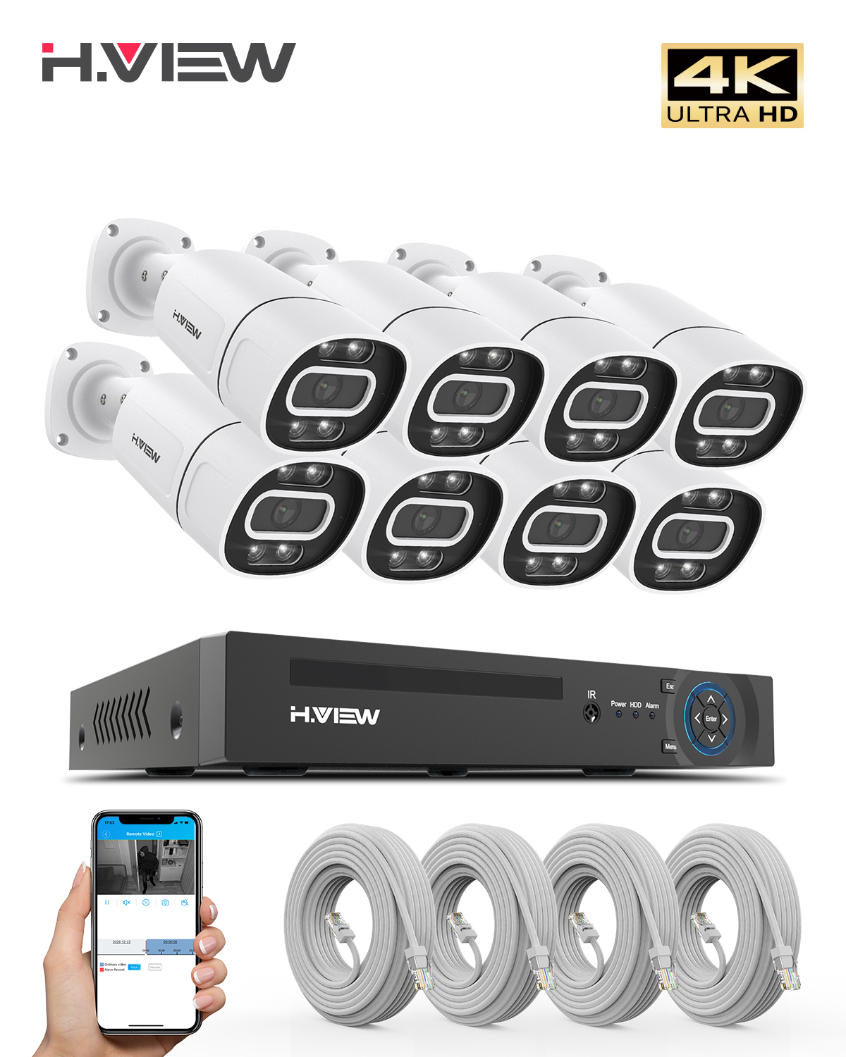 H.View 4K 5Mp 8Mp poe Cctv Sec – Home Security Network Bewertung und Preis