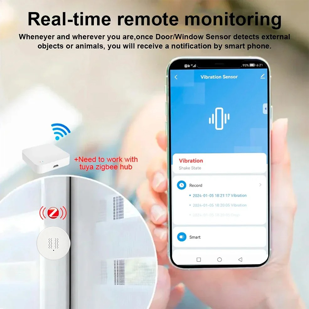 Tuya Zigbee Smart Vibration Se – Home Security Alarm Bewertung und Preis