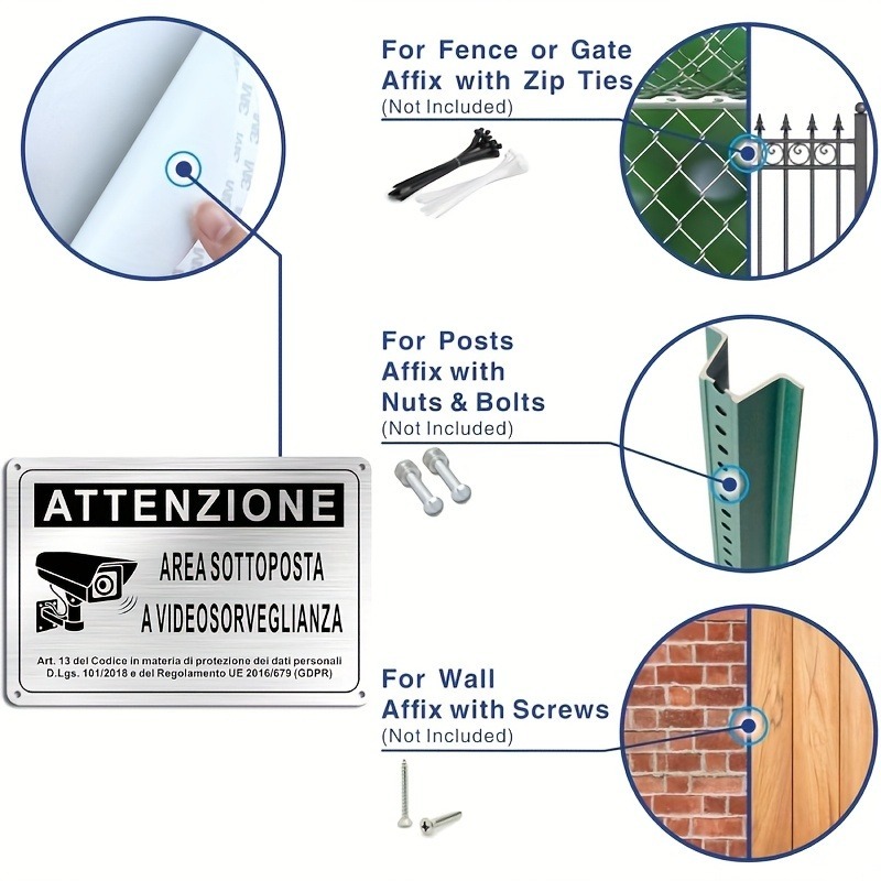 Italian Security Sign 20X30cm  – Home Security Camera Bewertung und Preis